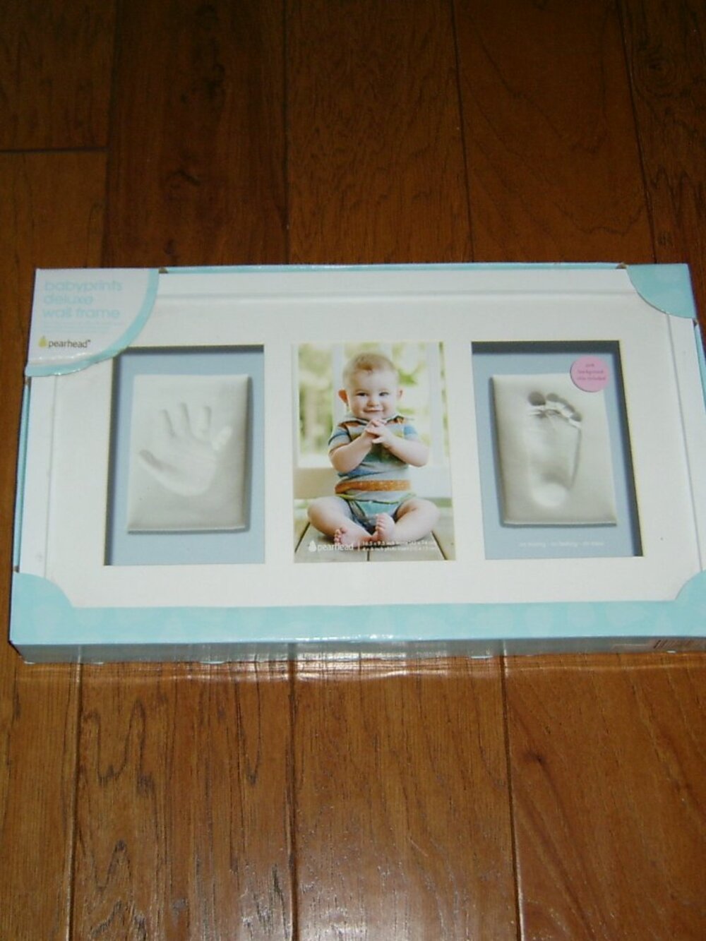 NEW Pearhead Babyprints Photo Frame White/Blue